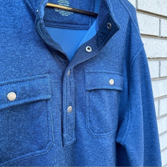Duluth Trading Co. Men's Silver Lining Sweater Fleece Pullover Blue - Picture 6 of 9